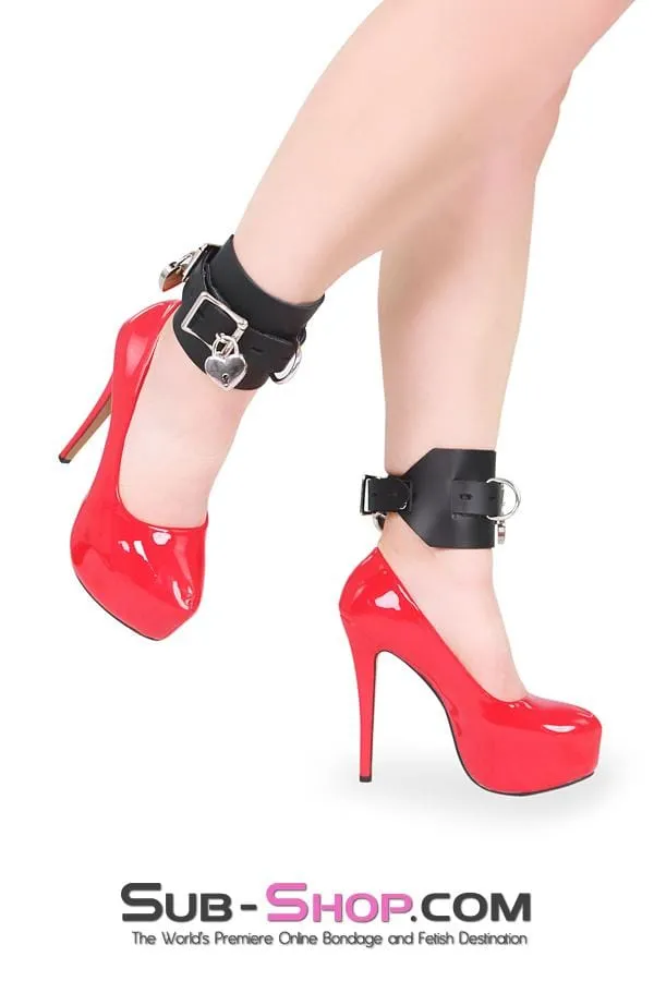 0702A      Deluxe Locking Ankle/Elbow Cuffs, Black Leather