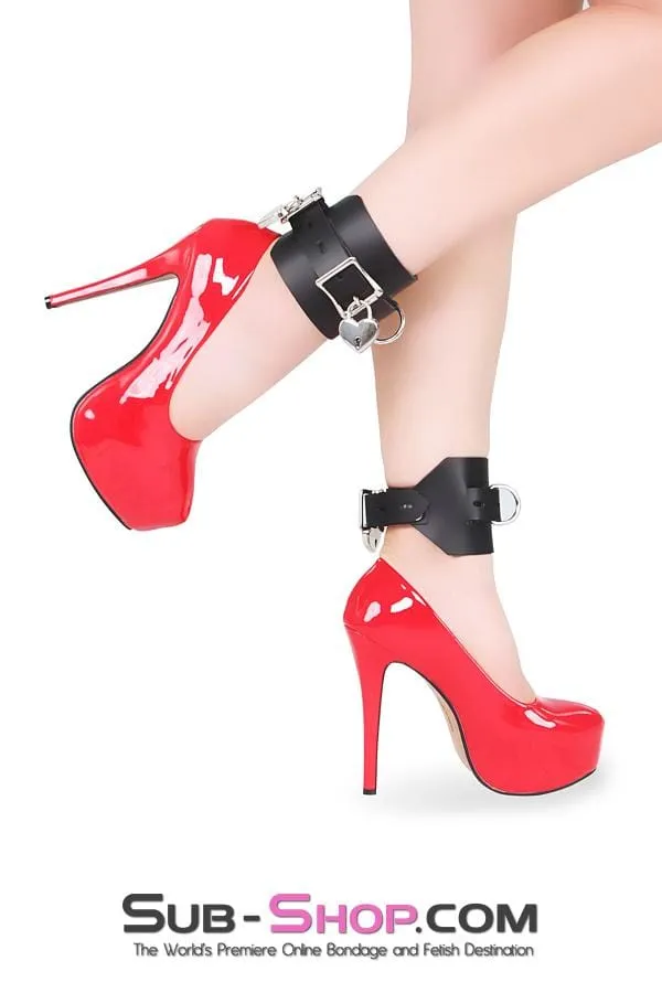 0702A      Deluxe Locking Ankle/Elbow Cuffs, Black Leather