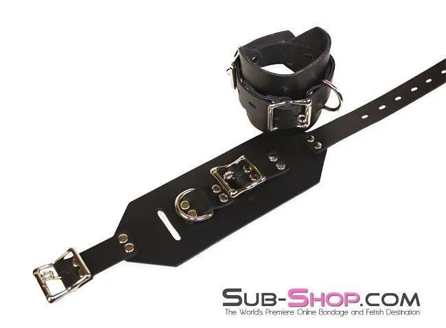 0702A      Deluxe Locking Ankle/Elbow Cuffs, Black Leather