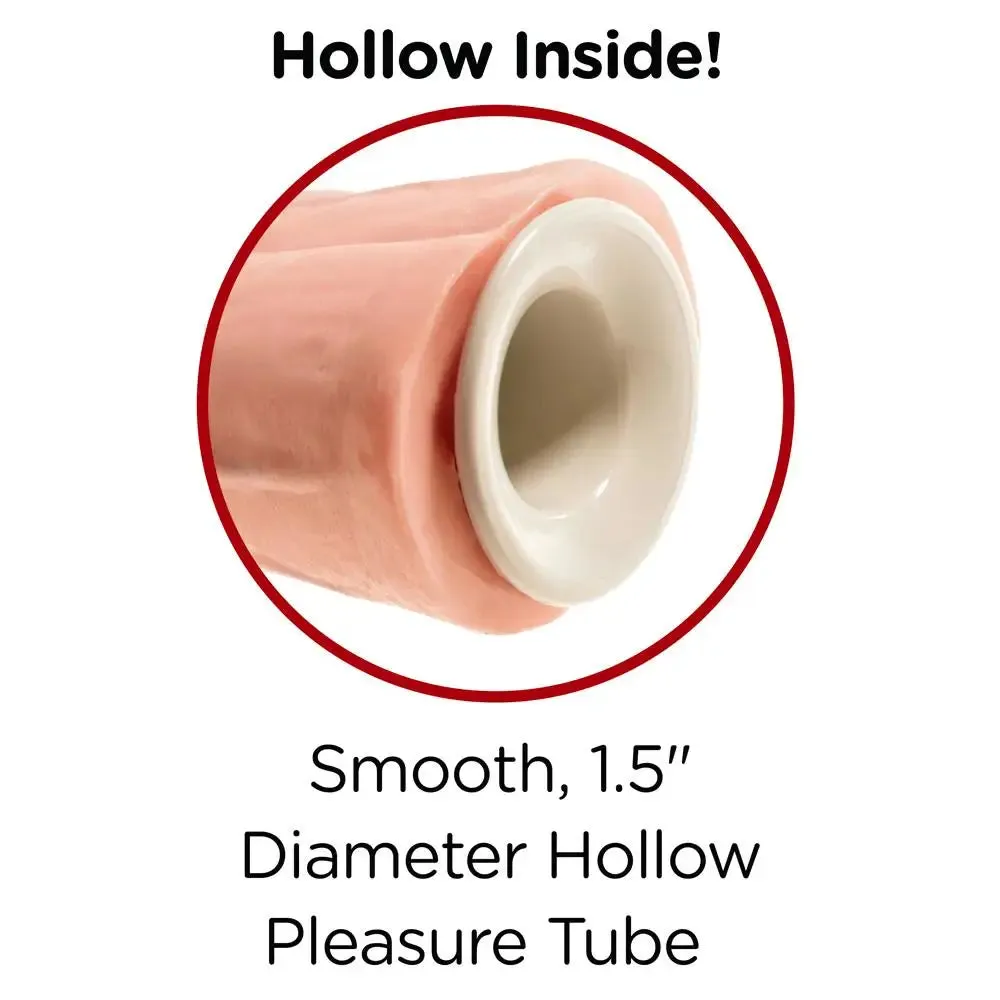 11-inch Realistic Feel Flesh Pink Hollow Penis Dildo with Suction-cup