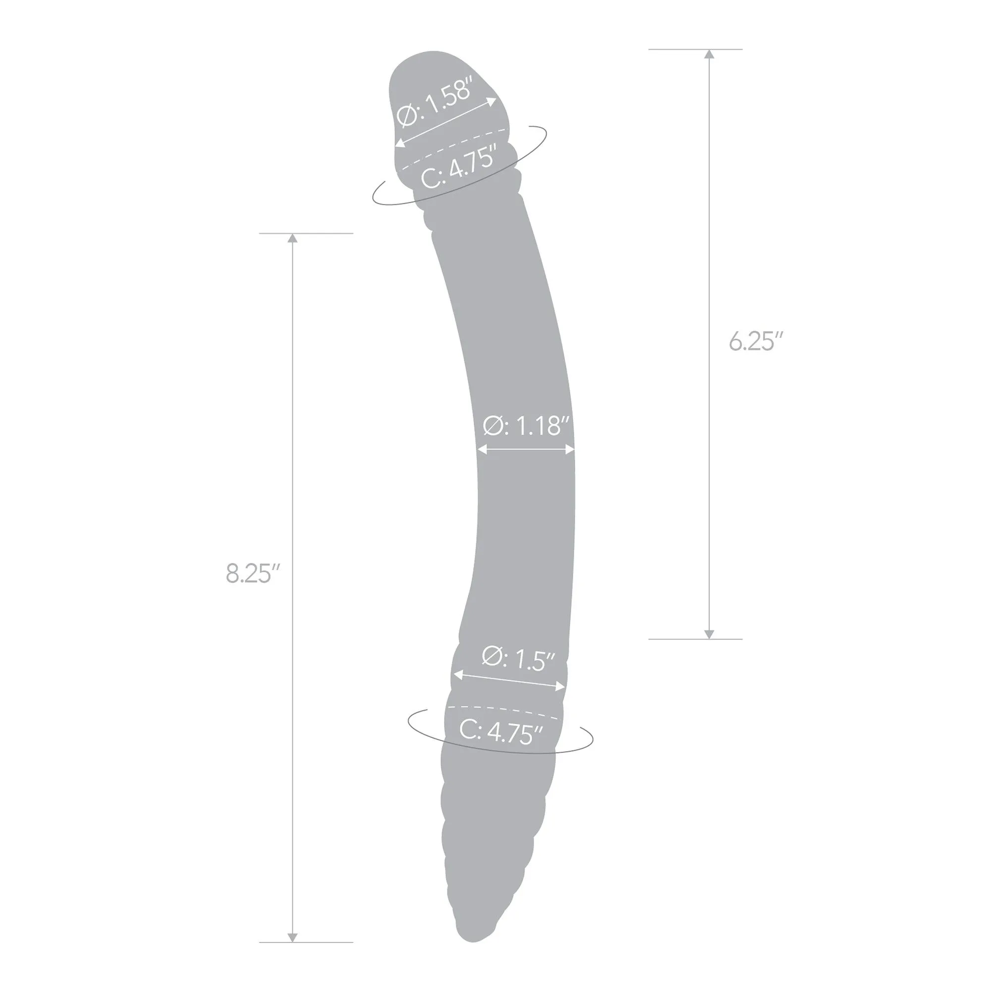 11" Blue Double-sided Ribbed Dildo