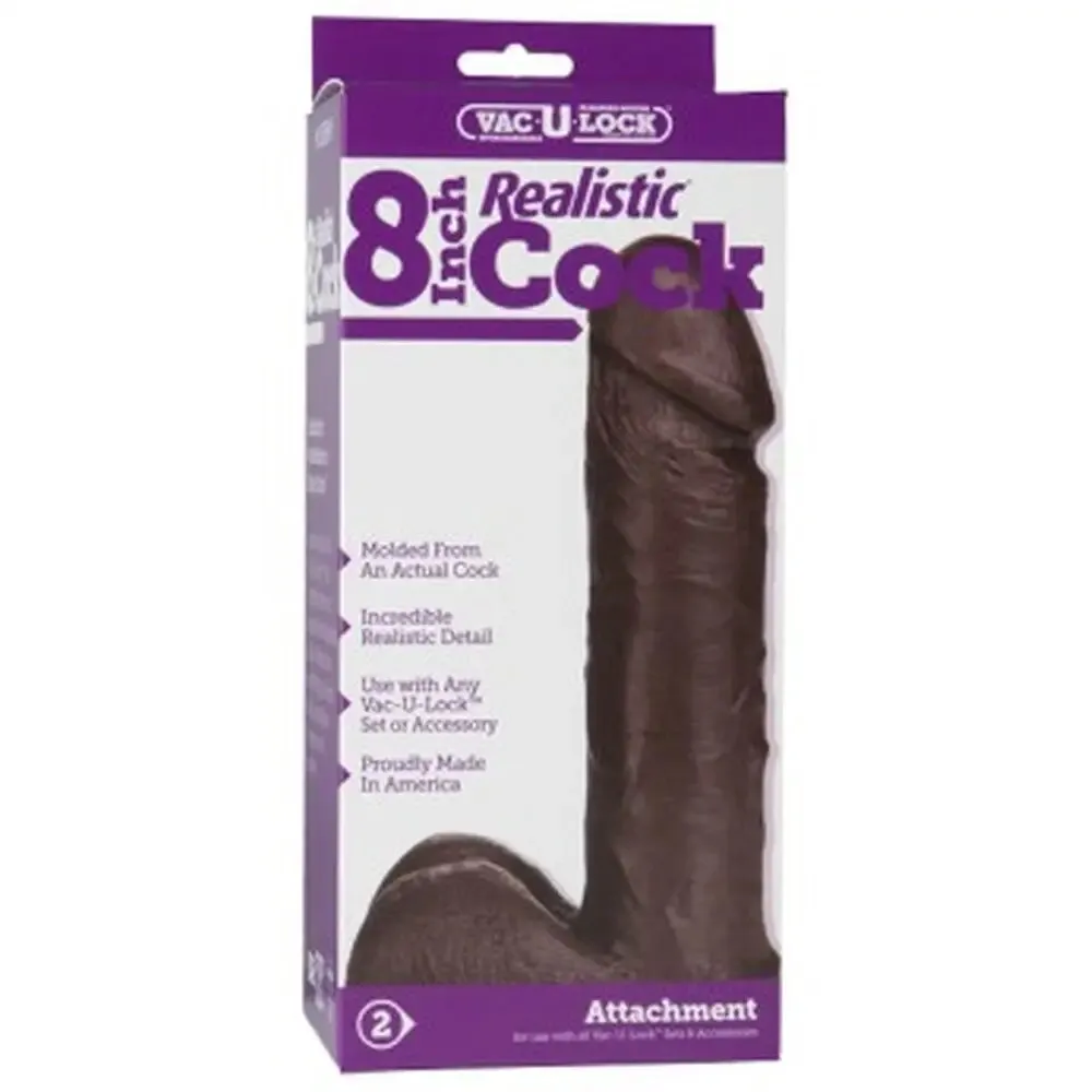 8-inch Doc Johnson Black Realistic Dildo with Veined Detail
