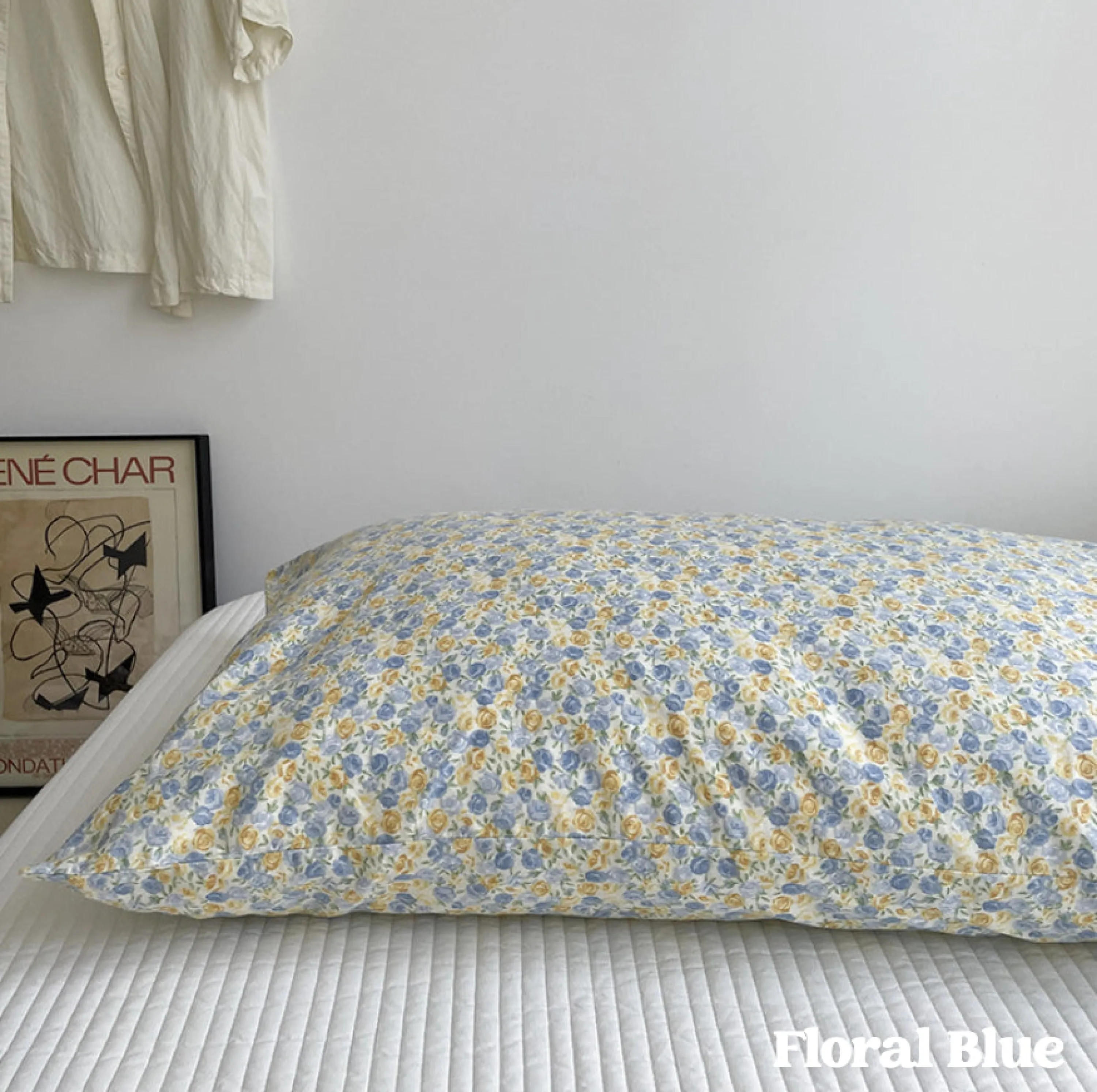 Assorted Washed Cotton Pillowcases / Floral Beige