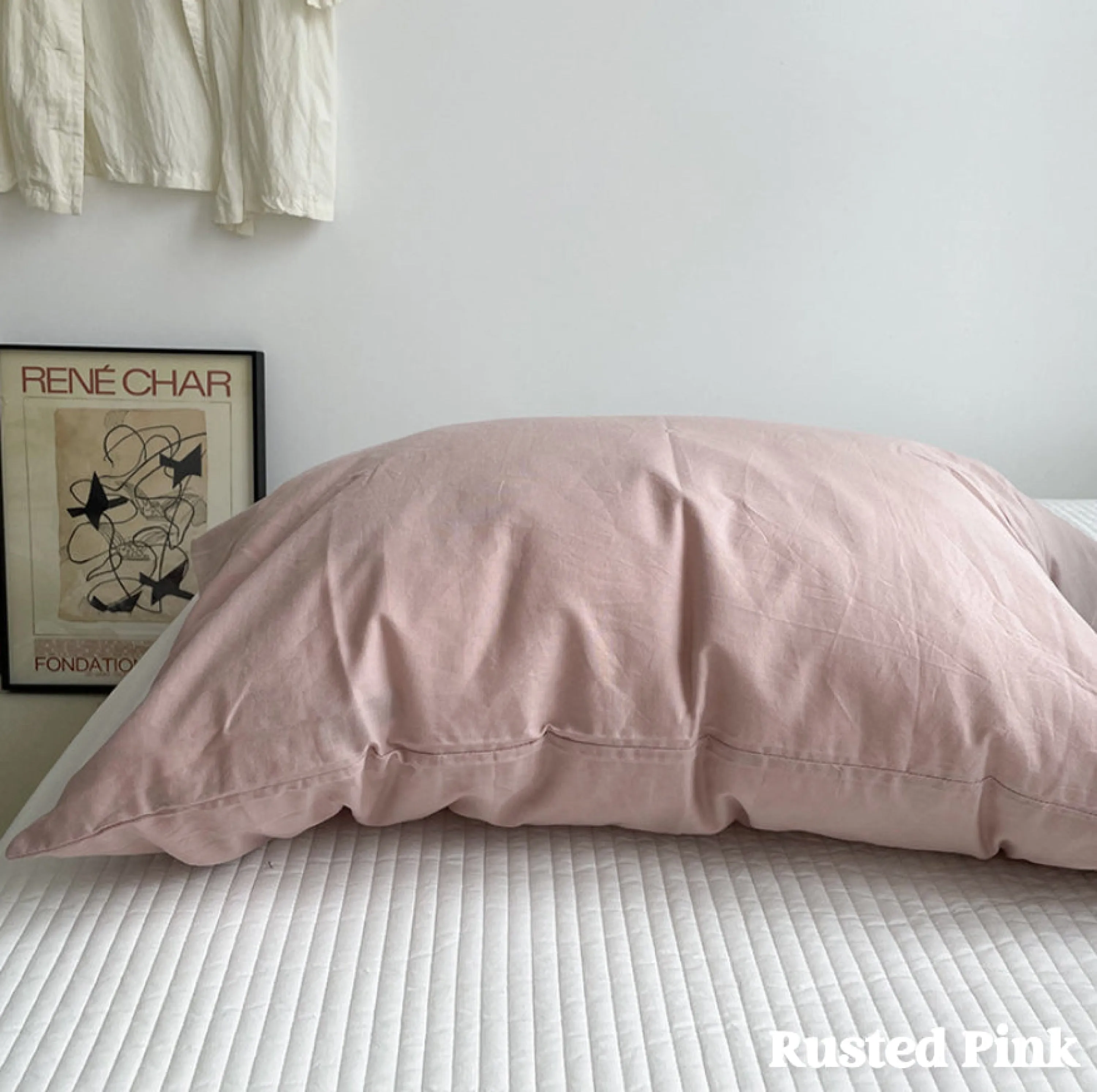 Assorted Washed Cotton Pillowcases / Floral Beige