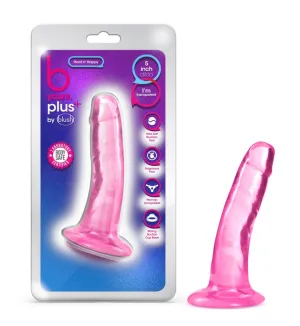 B Yours Plus By Blush® | Hard N’ Happy Realistic G-Spot Pink 5.5-Inch Long Dildo With Suction Cup Base