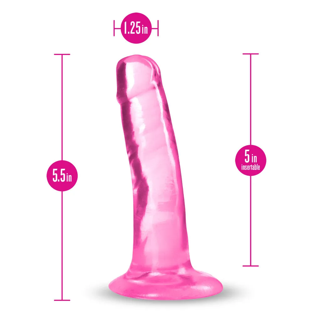 B Yours Plus By Blush® | Hard N’ Happy Realistic G-Spot Pink 5.5-Inch Long Dildo With Suction Cup Base