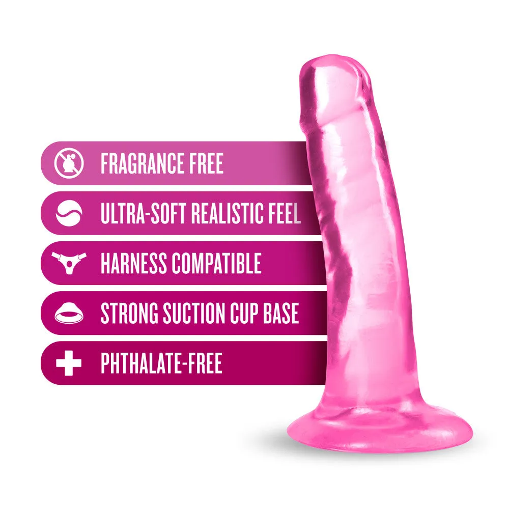 B Yours Plus By Blush® | Hard N’ Happy Realistic G-Spot Pink 5.5-Inch Long Dildo With Suction Cup Base