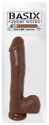 Basix 10 Inch Suction Cup Dildo with Realistic Feel