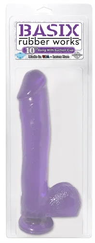 Basix 10 Inch Suction Cup Dildo with Realistic Feel