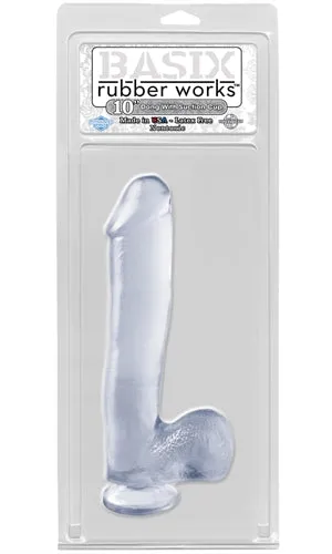 Basix 10 Inch Suction Cup Dildo with Realistic Feel