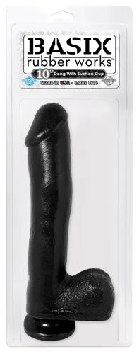 Basix 10 Inch Suction Cup Dildo with Realistic Feel