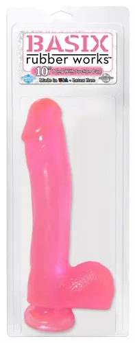 Basix 10 Inch Suction Cup Dildo with Realistic Feel