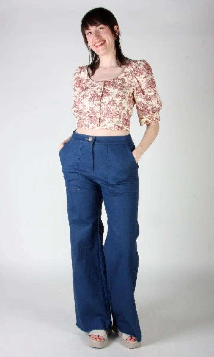 Birds of North America Stonechat Top - Brick Village Toile (Online Exclusive)