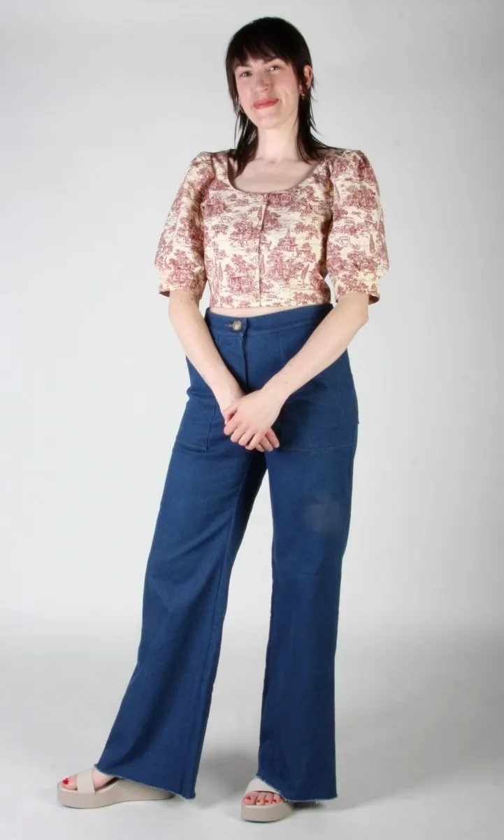 Birds of North America Stonechat Top - Brick Village Toile (Online Exclusive)