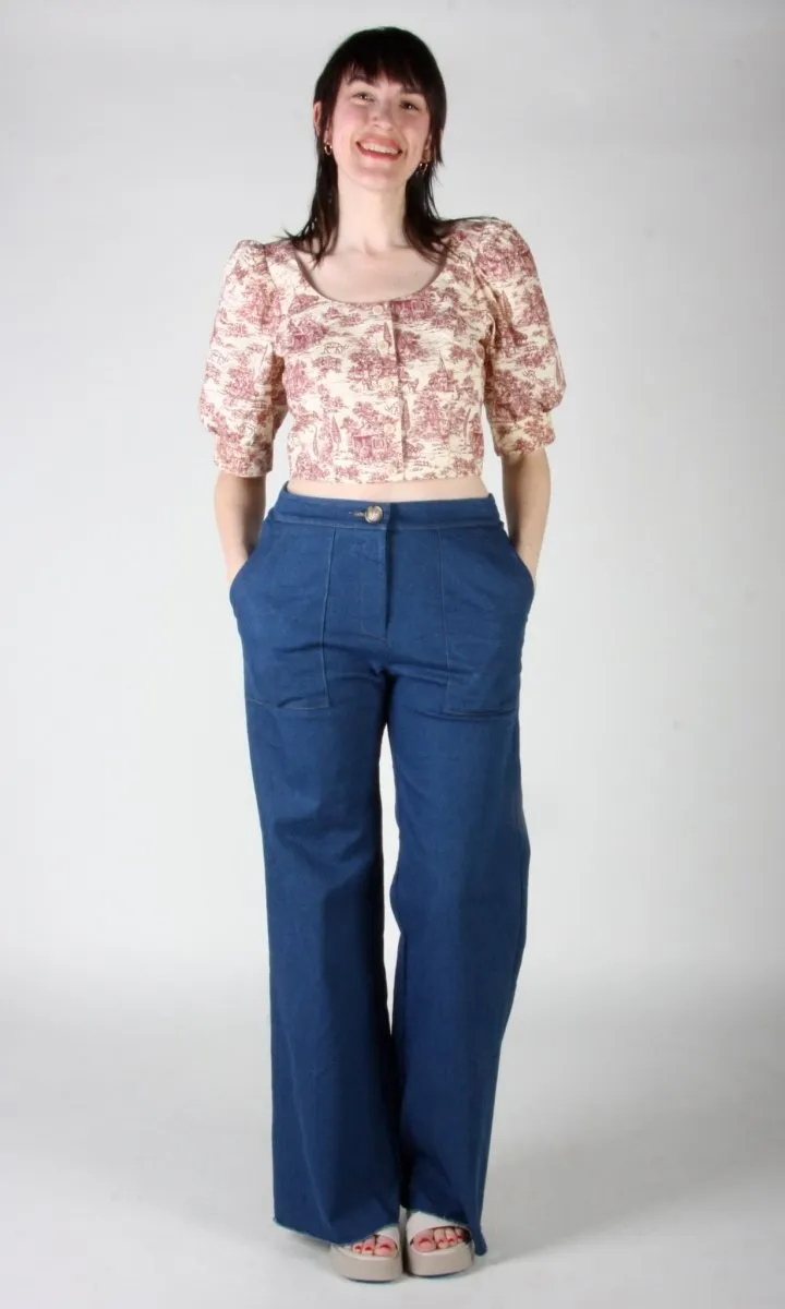 Birds of North America Stonechat Top - Brick Village Toile (Online Exclusive)