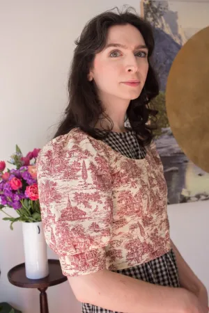 Birds of North America Stonechat Top - Brick Village Toile (Online Exclusive)