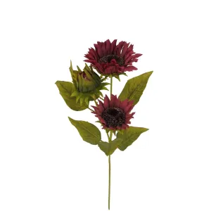 Burgandy Sunflower Spray X3