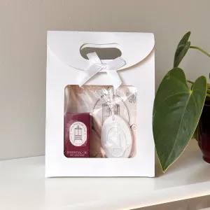 Ceramic Hanging Infuser & May Chang Essential Oil Gift Set