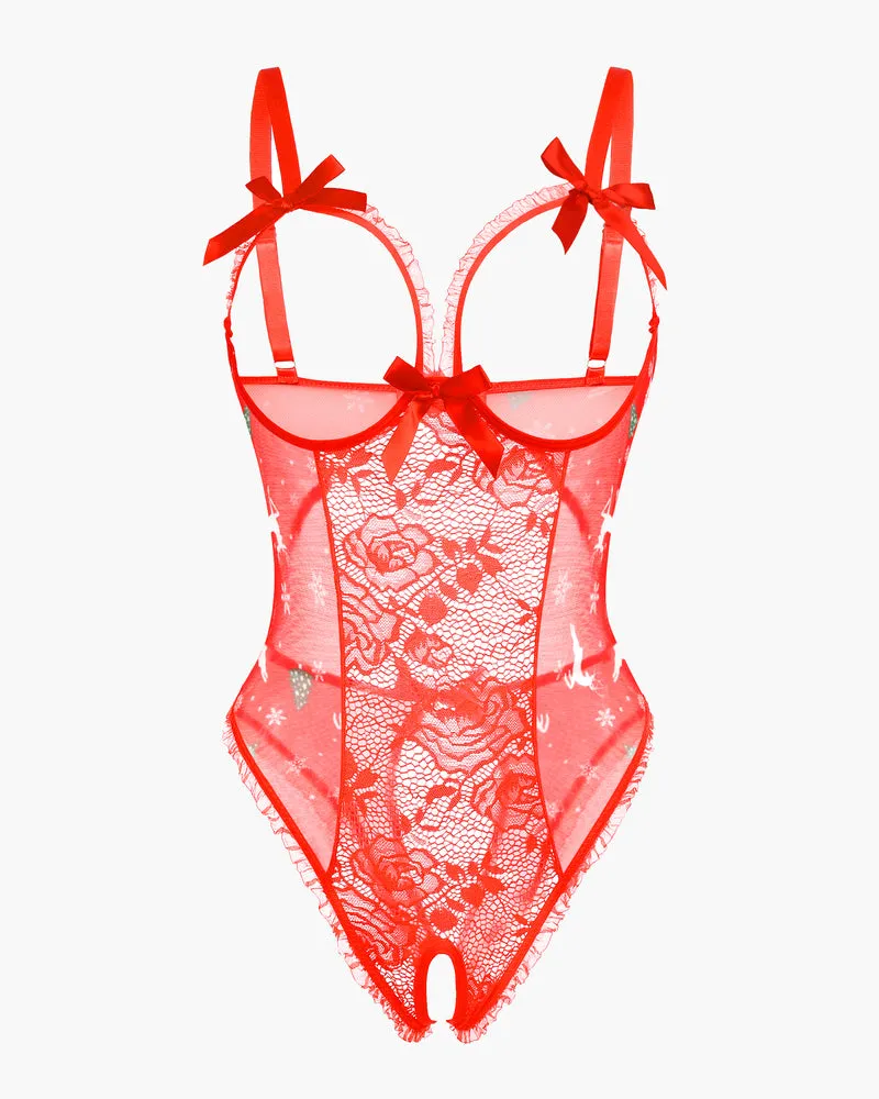 Christmas Lace Mini Bodysuit