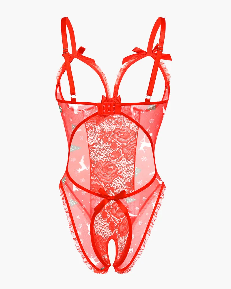 Christmas Lace Mini Bodysuit