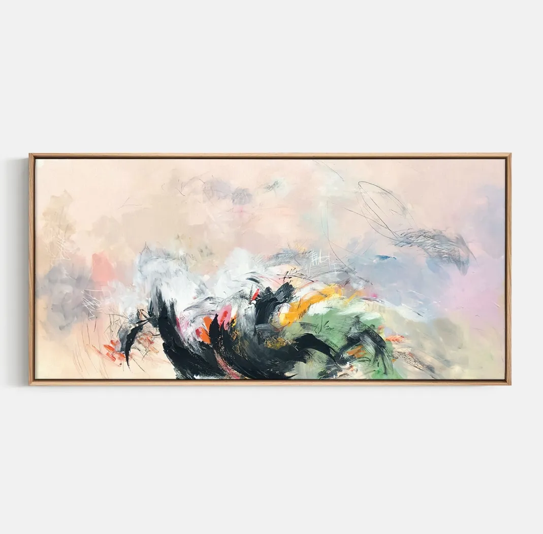 Courage Move Wall Decoration Art Poster Oil Painting Simple Design Wall Art, Unframed.