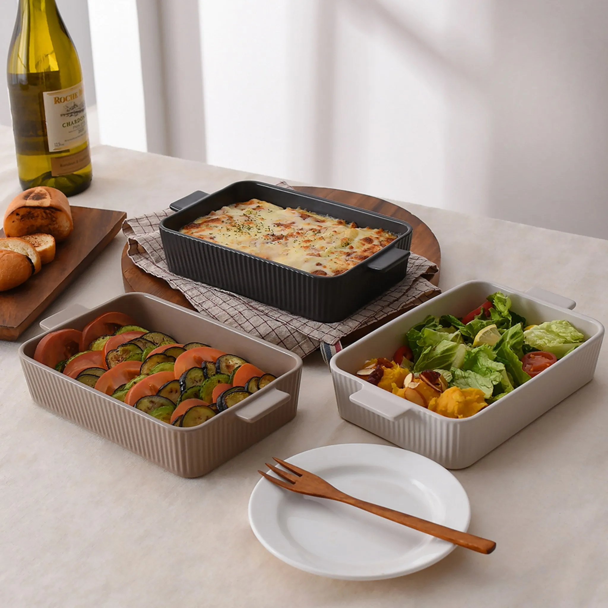 Damung Workshop Warm Rectangular Gratin Dish, White, 1 Piece - 🏆 #70 - Kitchen Essentials - Best of December