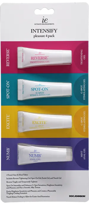 Doc Johnson INTENSIFY Pleasure Gels for Women - 4-Pack Travel Size (0.35oz)