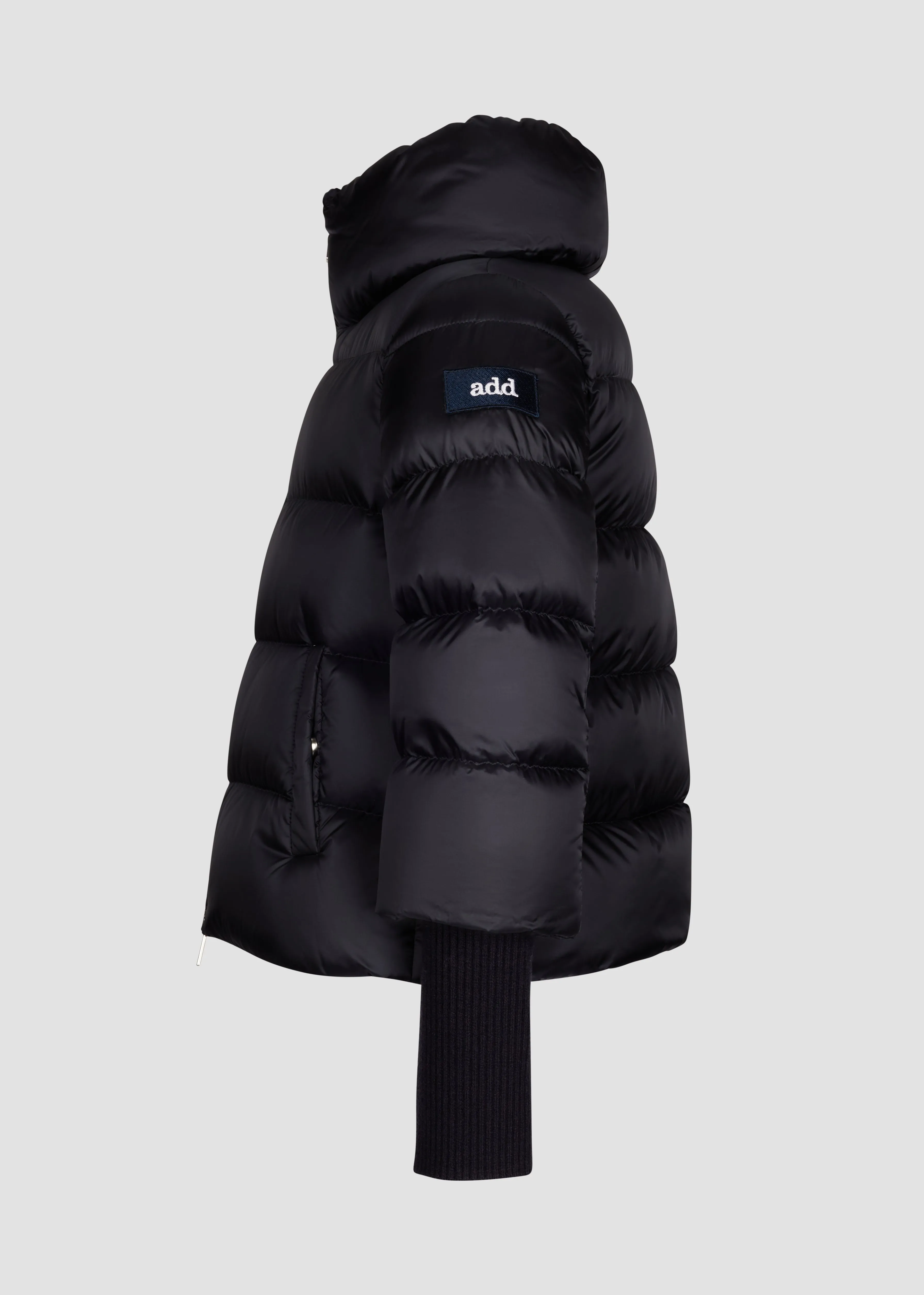 Down Cape w/ Knitted Cuffs