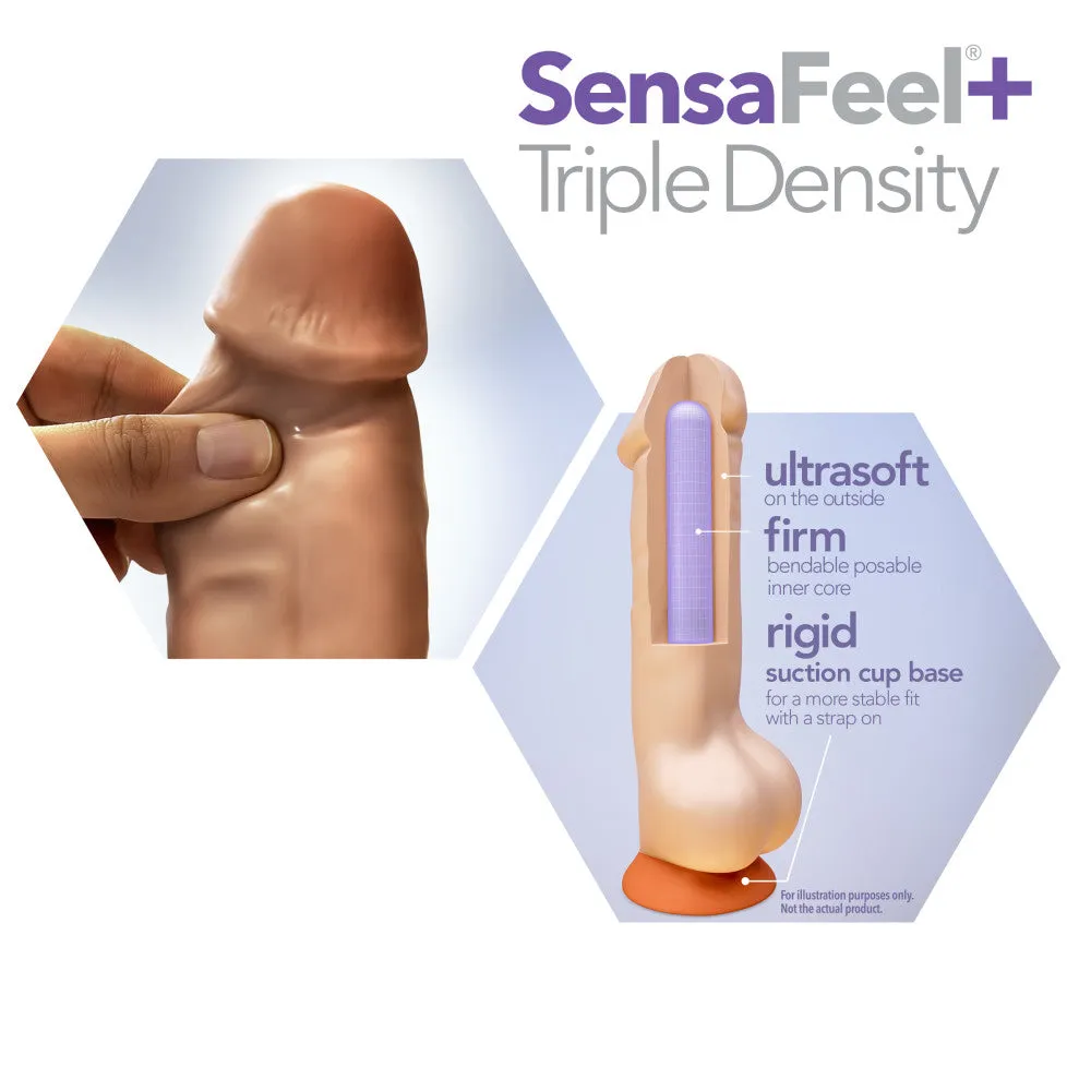 Dr. Skin Plus By Blush® | Realistic Mocha 7-Inch Long Soft Yet Erect & Posable Dildo With Balls & Suction Cup Base