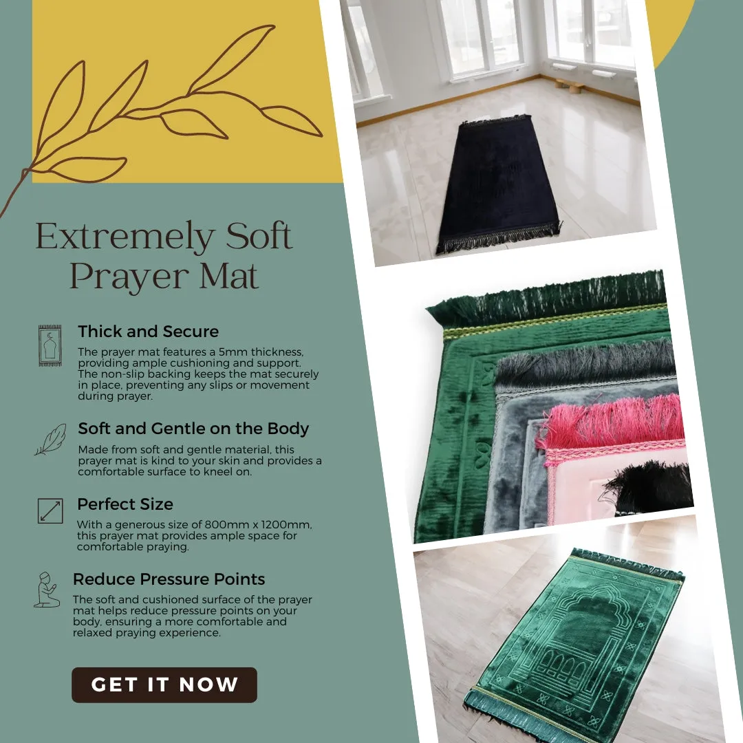 Extremely Soft Prayer Mat Janamaz Pink