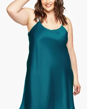 Gina Satin Chemise | Peacock