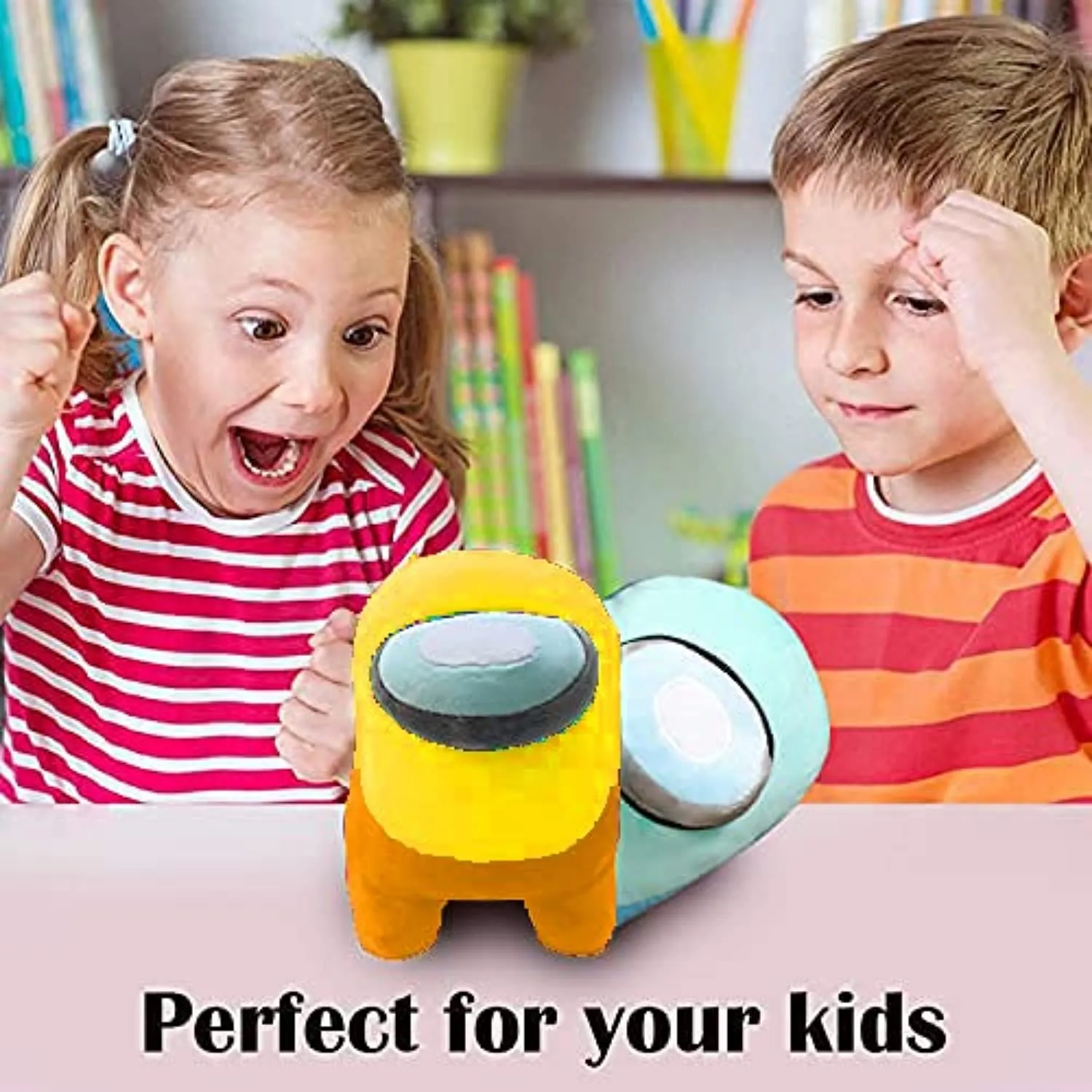 HUG 'n' FEEL SOFT TOYS Among us Toys, Among us Toys Imposter, Among Us Plush Toy, Soft Toys for Babies, Girls/Boy, Birthday Gift for Girls & Boy, Birthday Gift Baby Toys (18 cm, Yellow and Orange)