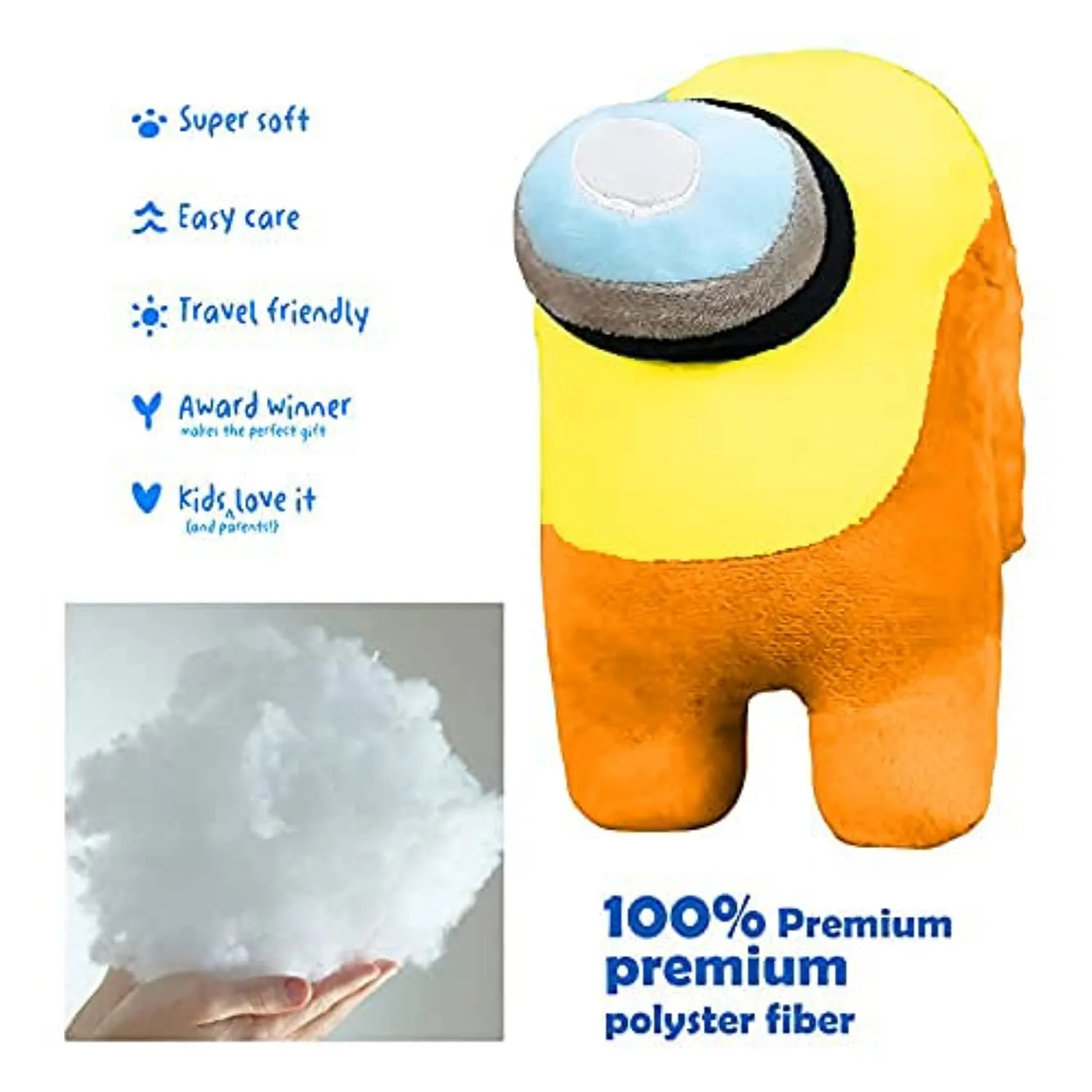 HUG 'n' FEEL SOFT TOYS Among us Toys, Among us Toys Imposter, Among Us Plush Toy, Soft Toys for Babies, Girls/Boy, Birthday Gift for Girls & Boy, Birthday Gift Baby Toys (18 cm, Yellow and Orange)
