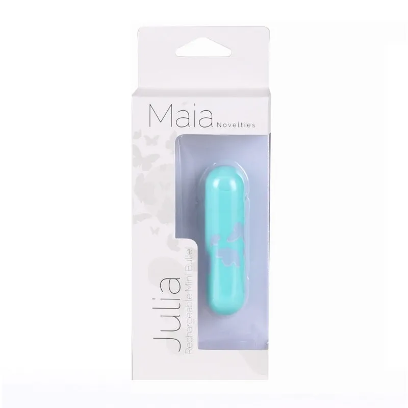 Julia Butterfly Print Mini Bullet - Teal Blue