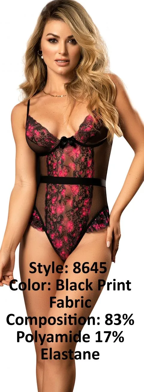 Mapale Bodysuit Color Black Print