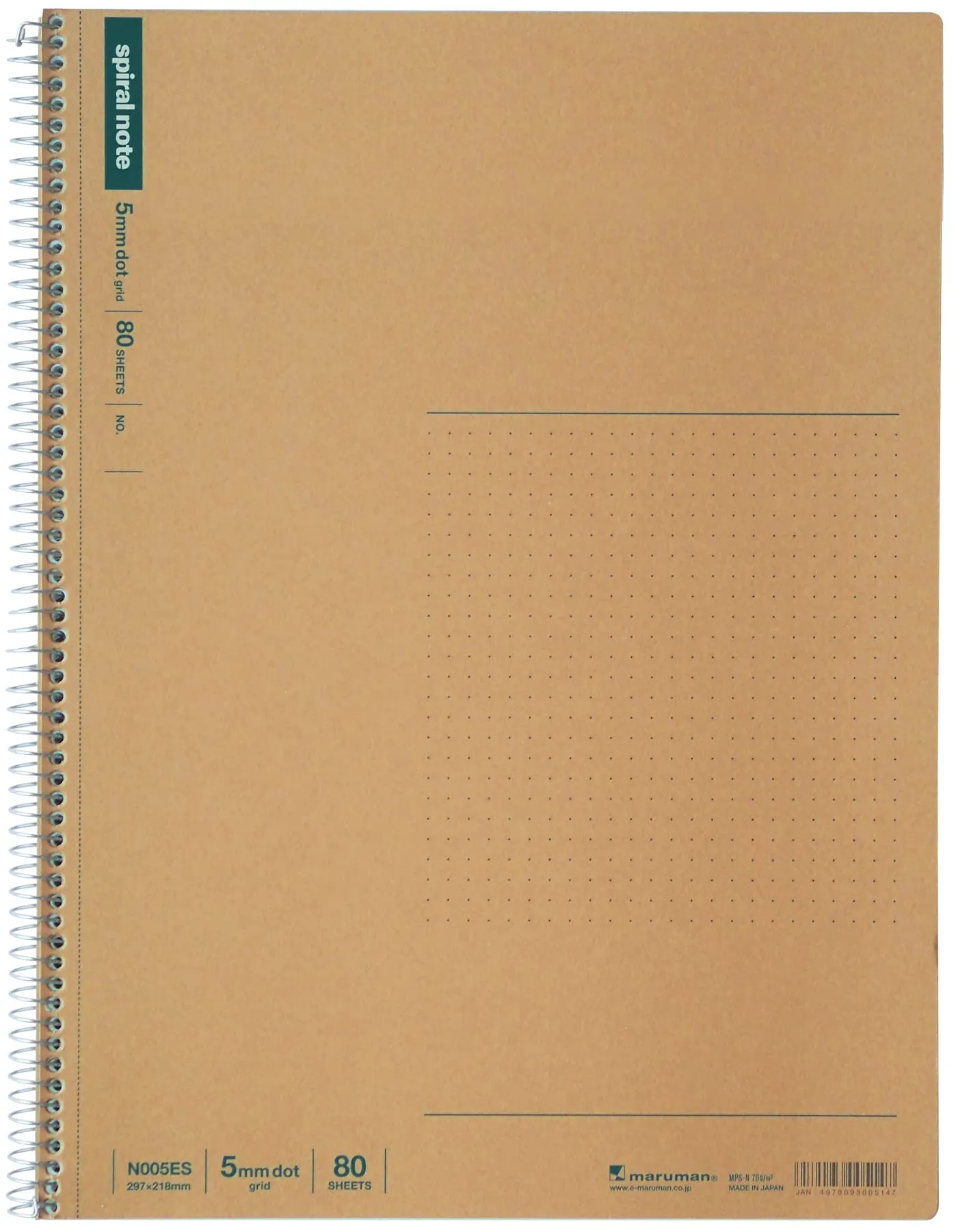 Maruman Spiral Noted NB 80 Sheets 70g 6.5mm Dotted B5