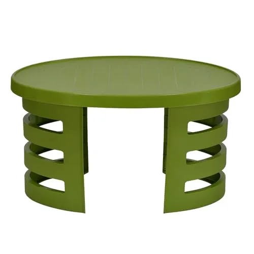 Nilkamal Mystique Center Table with Glass|Ideal for Living Room, Office Reception, Balcony, and Outdoors|Modern Design|Perfect for Serving Snacks and Refreshments (Green)