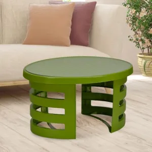 Nilkamal Mystique Center Table with Glass|Ideal for Living Room, Office Reception, Balcony, and Outdoors|Modern Design|Perfect for Serving Snacks and Refreshments (Green)
