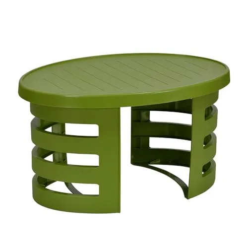 Nilkamal Mystique Center Table with Glass|Ideal for Living Room, Office Reception, Balcony, and Outdoors|Modern Design|Perfect for Serving Snacks and Refreshments (Green)