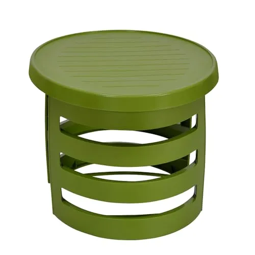 Nilkamal Mystique Center Table with Glass|Ideal for Living Room, Office Reception, Balcony, and Outdoors|Modern Design|Perfect for Serving Snacks and Refreshments (Green)