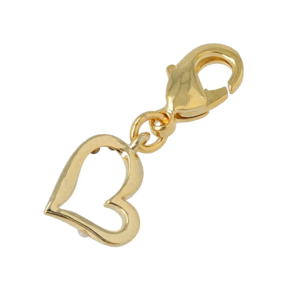 Open Heart Clip On Face Mask Charm