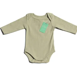 Organic Cotton Long-Sleeved Ribbed Baby Bodysuit