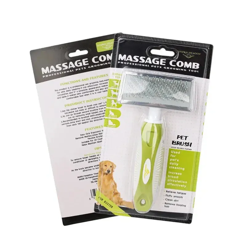 Premium Needle Comb with Non-Slip Handle for Dogs & Cats