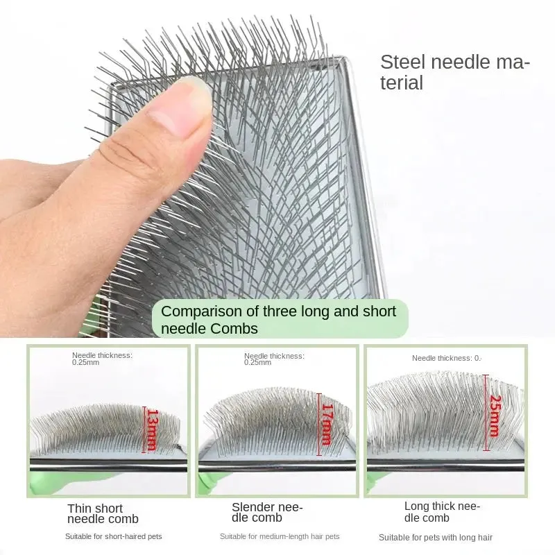 Premium Needle Comb with Non-Slip Handle for Dogs & Cats