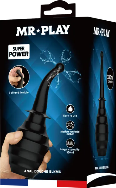 Pretty Love Mr Play Anal Douche BLKM6 Large Capacity Perfectly Contoured Nozzle Head