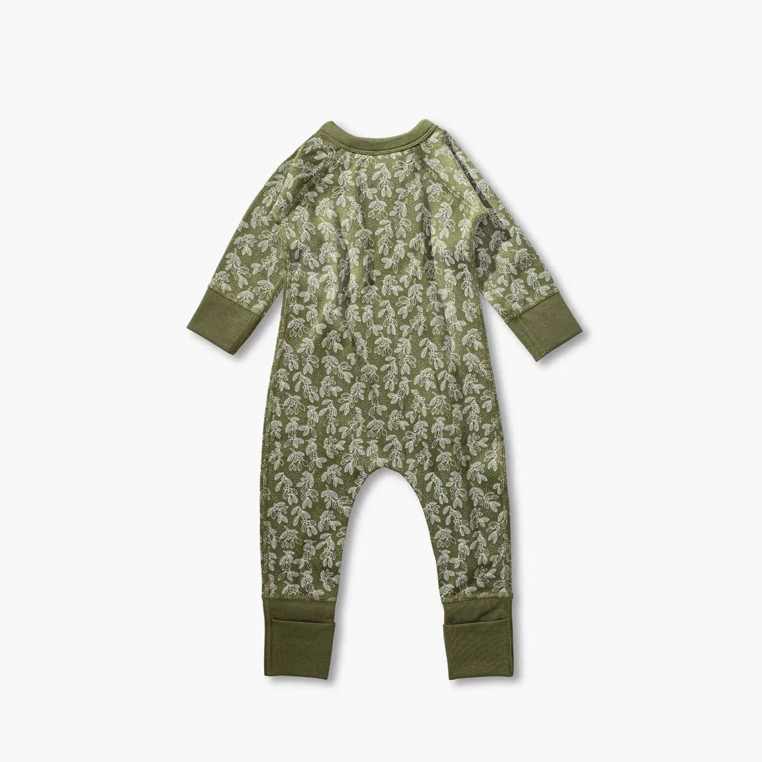 Sapling Child Organic Zip Romper - Mistletoe