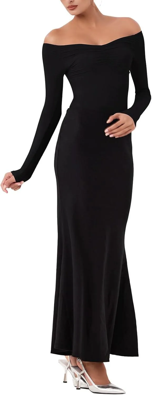 Seductive Off-Shoulder Long Sleeve Bodysuit