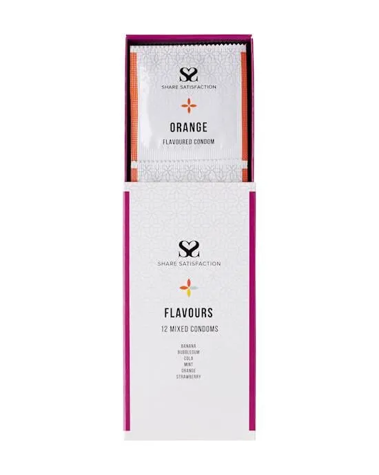 Share Satisfaction Flavoured Condoms - Mixed Pack of 12