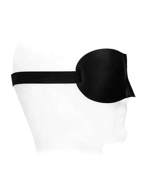 Shots Ouch Black & White Satin Curvy Eye Mask W/elastic Straps