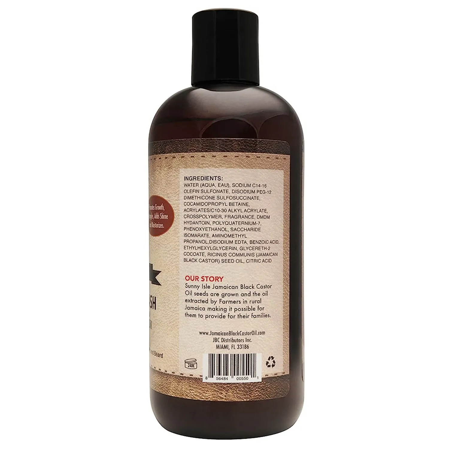Sunny Isle Jamaican Black Castor Oil Formulated for Men 2-N-1 Hair and Beard Wash 12oz